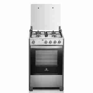 Cocina Indurama Coruña de 4 quemadores con tapa de vidrio y acabado inox